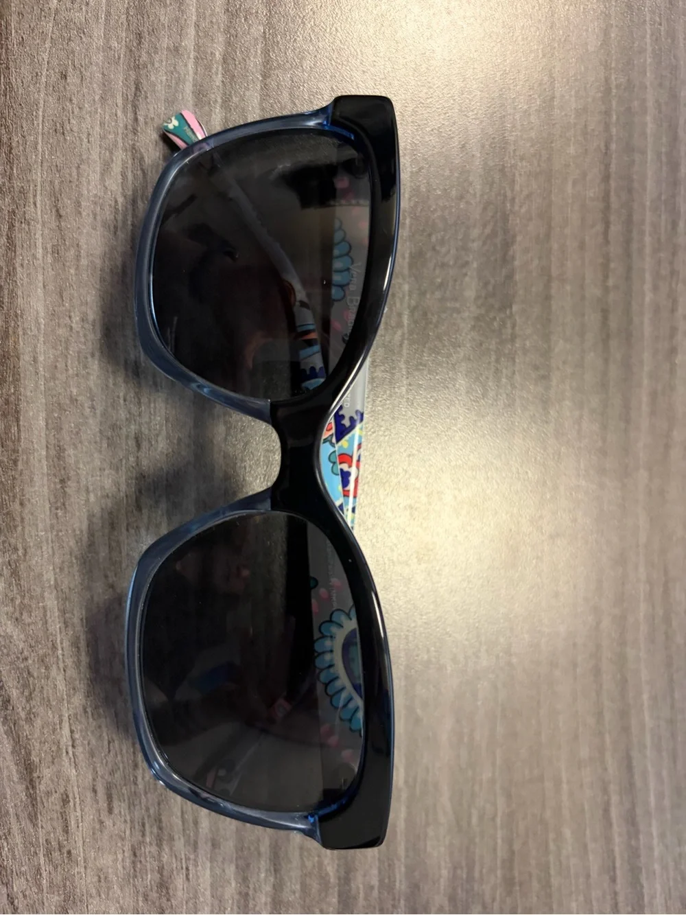 Vera Bradley Black and Blue Sunglasses with Multicolor Paisley Temples